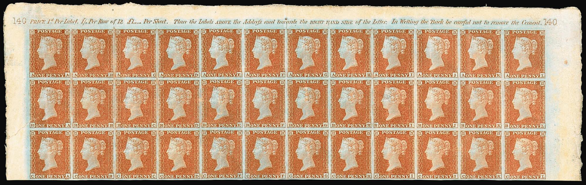 Plate 140 A-A, A-B, A-C, A-D, A-E, A-F, A-G, A-H, A-I, A-J, A-K, A-L