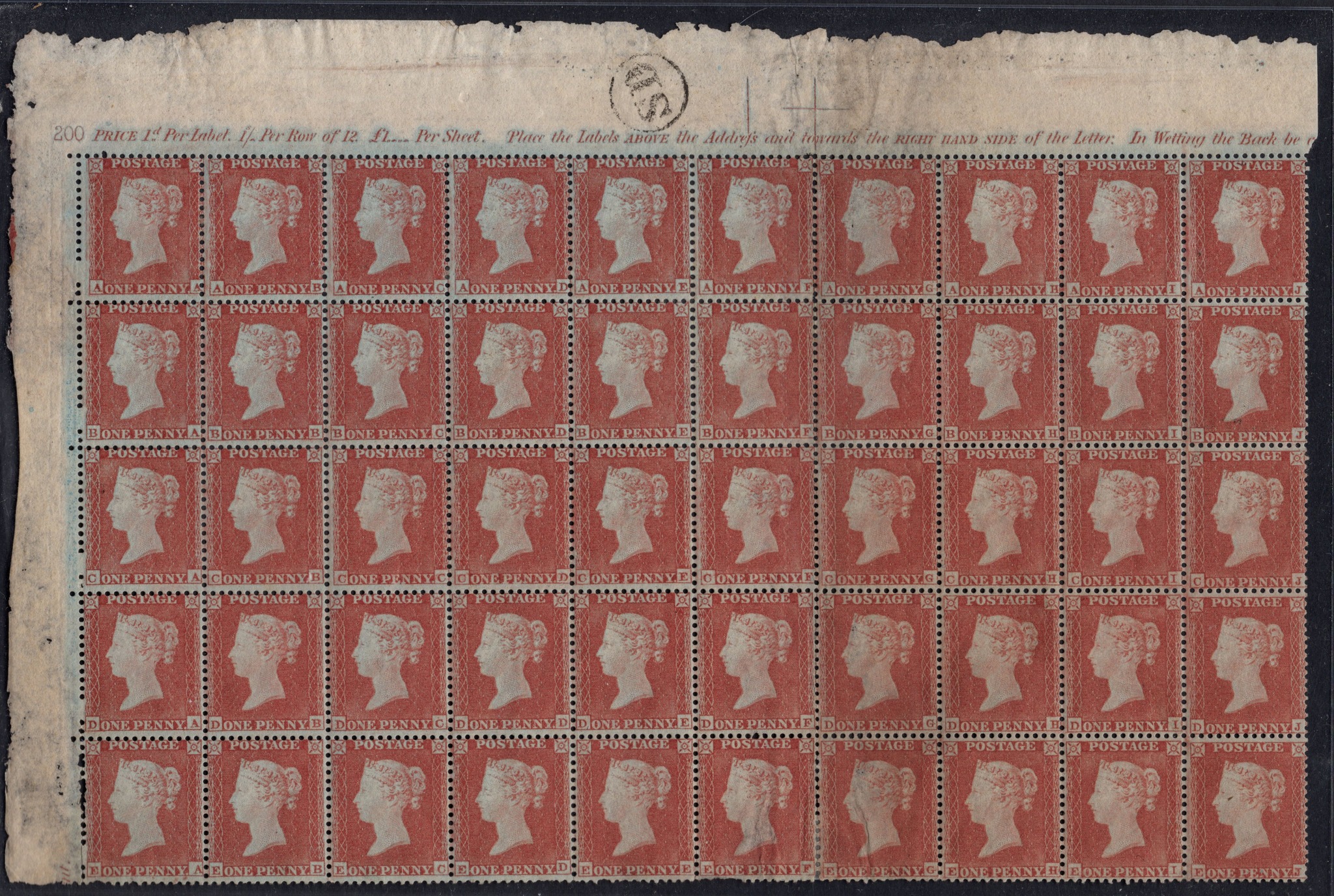 Plate 200 A-A, A-B, A-C, A-D, A-E, A-F, A-G, A-H, A-I